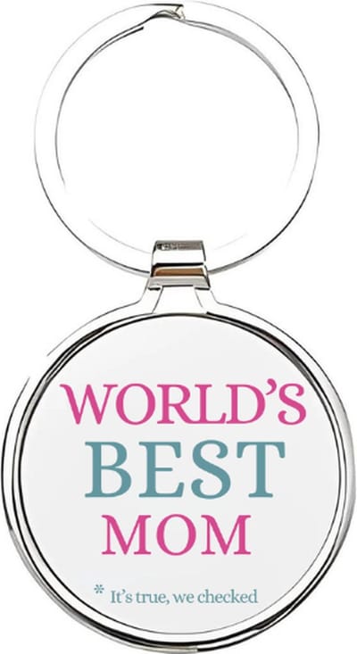 Akyol - worlds best mom Sleutelhanger - Moeder - moeders - moeder sleutelhanger - mama sleutelhanger - sleutelhanger mam - familie sleutelhanger - moederdag cadeautje - mama cadeau - mom - stiefmoeder - schoonmoeder - mothersday - 4 x 7,5 CM