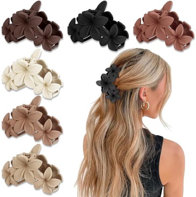 6 delige set - Bloemenhaarclips voor dames - Haaraccessoires - Haaienclips - Sterke grip