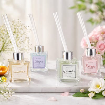 SUNMOOL Geurstokjes - Heerlijke Geurverspreider - 4 Geuren - Set van 4Stuks (Totaal:200ml)