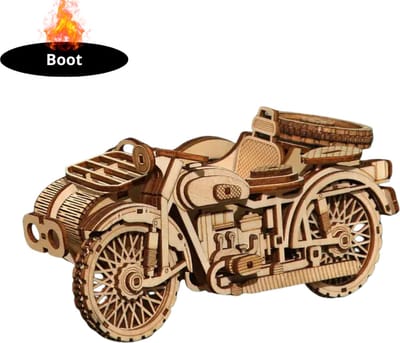 Livano Bouwpakket Hout - Kinderen - Volwassenen - Bouwpakketten Volwassenen - Boot - Houten Puzzel - 3D - Motorfiets