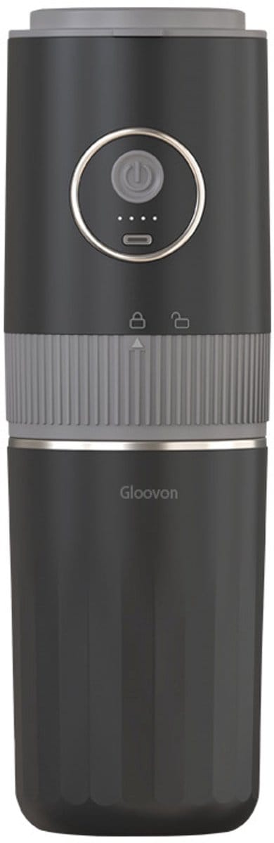 Gloovon® Draagbare Espressomachine - Met Elektrische Bonenmaler - Alles-in-één 4-in-1 Koffiezetapparaat - USB Oplaadbaar - Draadloos voor Auto & Camping - RVS