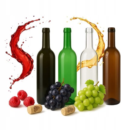 Bimberek - Bordeaux Glas Flessenset - 750ml - 4 Kleuren - Inclusief Kurk