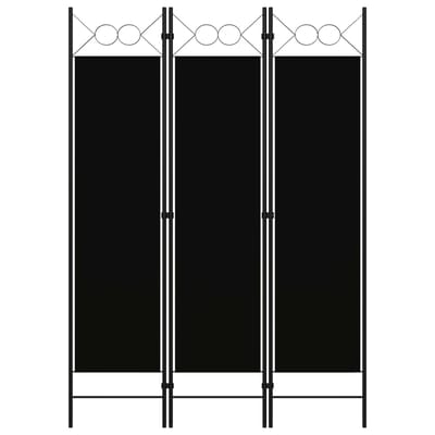 vidaXL - Kamerscherm - met - 3 - panelen - 120x180 - cm - zwart