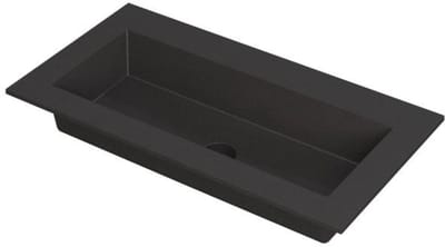 INK Kraft Wastafel Enkele Bak Zonder Kraangat - 900x450x10 mm - Quartz Zwart
