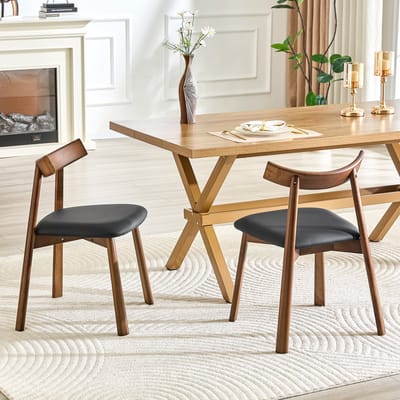 Eetkamerstoel - Set Van 2 - Gestoffeerde Keukenstoel Ergonomische Rugleuning - Woonkamer Eetkamer - Hout Gevoerd - Onbekend