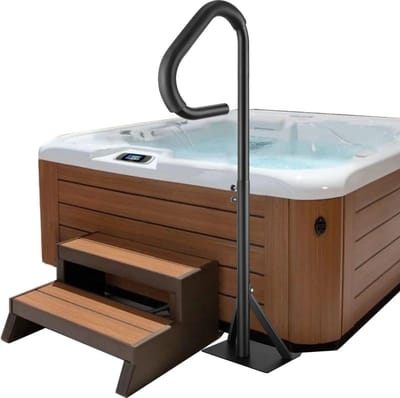 Cellista Zwembad Leuning - Jacuzzi Leuning - Bubbelbad Handgreep - Veiligheidsbeugel met Instaphulp - 360° Draaibaar 89-145 cm