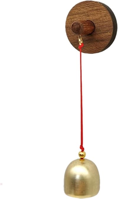 Deuropeningsbel Hout - Winkelbel Windgong - Entree Aankondiging - Natuurlijk Materiaal - 2.8 cm Diameter - Legering Goud