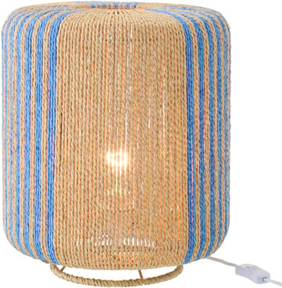 J-Line lamp Touw Cilinder - metaal - blauw/naturel - small