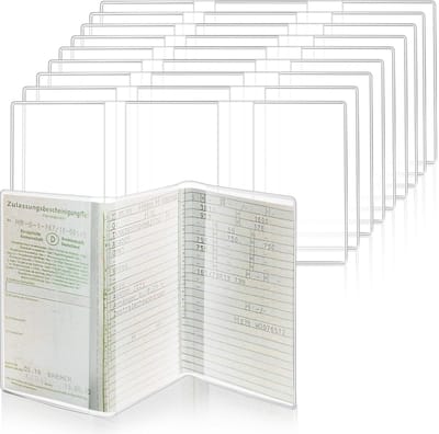 Dailygoods - Hoes voor kentekenbewijs, beschermhoezen, 10 stuks hoes voor kentekenbewijs, vouwbaar, transparant rijbewijsmap voor kentekenbewijs, hoes voor kentekenbewijs, autopapier, hoes voor rijbewijs