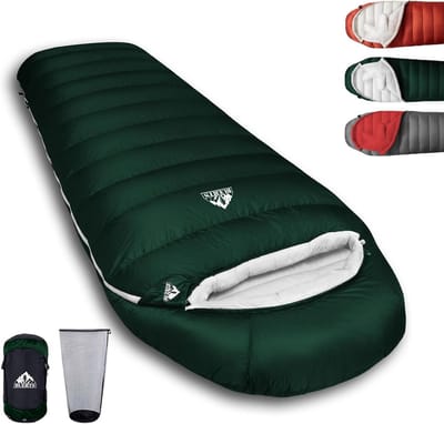 Luxe Dons Slaapzak voor Volwassenen | Outdoor Winter Kamperen & Wandelen | -18°C Comfort