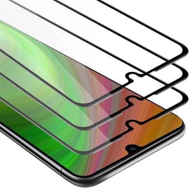 Cadorabo 3x Screenprotector geschikt voor Huawei P30 LITE Volledig scherm pantserfolie Beschermfolie in TRANSPARANT met ZWART - Getemperd (Tempered) Display beschermend glas in 9H hardheid met 3D Touch