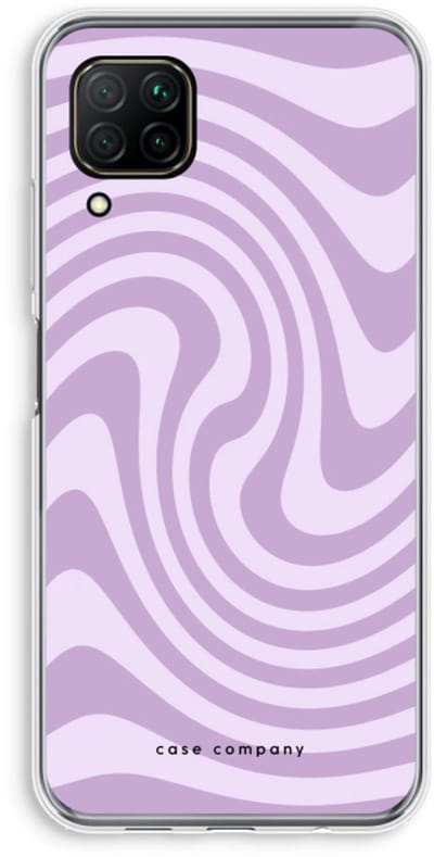 Case Company® - Hoesje geschikt voor Huawei P40 Lite hoesje - Swirl Paars - Soft Cover Telefoonhoesje - Bescherming aan alle Kanten en Schermrand