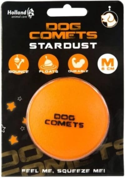 Dog Comets Ball Stardust Ø5 cm - Hondenspeelgoed - Hondenbal - Natuurlijk rubber - 1 stuk - Oranje