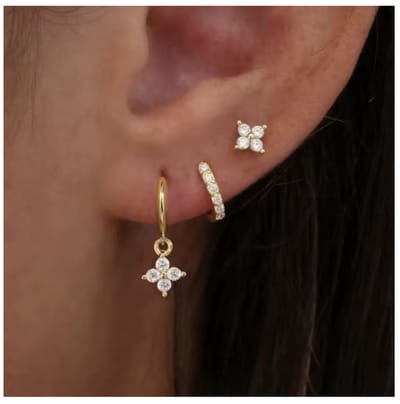 Maevi® Oorbellen Set 3 Stuks - Kleur: Goud - 18K Verguld - Hoge Kwaliteit - Oorbellen Set - Meerdere Oorbelgaatjes - Oorbellen / Earrings - Oor Versiering - Luxe Set - Gouden Oorbellen - Meerdere Gaatjes - Cadeau - 18 Karaat - Oorhangers