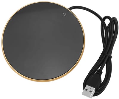 Dailygoods - Draagbare bekerwarmer - USB drankwarmer - Ideaal voor kantoor en thuis - Goud - Handig en lichtgewicht - Voor platte bodembekers