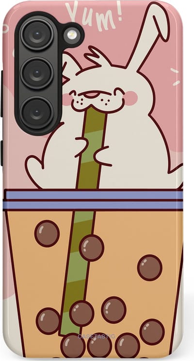 Casetastic Hoesje Geschikt voor Samsung S23 - Stijlvolle Beschermende Duo-layer Case - Bubble Tea Genot