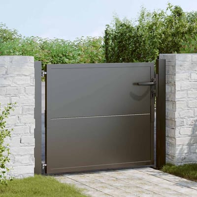 vidaXL - Tuinpoort - 110 - x - 105 - cm - Gepoedercoat - staal - Zwart - Vergrendelbaar