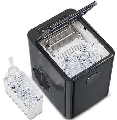 IJsmachine - IJsmaker - Dranken Koelen - Zelfreinigend - 12 kg per dag - Zwart