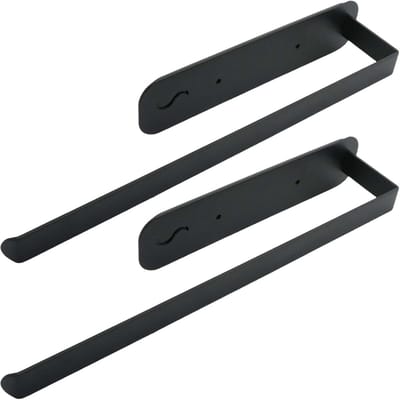 keukenrolhouders, 2 stuks, zwarte papierrolhouder zonder boren, metalen magneet, handdoekhouder, wandmontage voor badkamer, kast, koelkast, magnetron huis, sterke adsorptiekracht