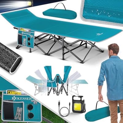 Campingbed Inklapbaar 190x67x35 cm - Draagbaar Veldbed voor Comfortabele Nachtrust tot 250 kg