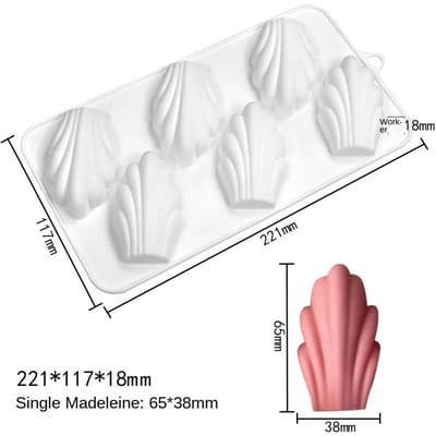 6 Gaten Chocolademousse Schimmel DIY Shell Cake Siliconen Mal Franse Dessert Taart Decoreren Gereedschappen Bakvormen