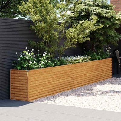 vidaXL - Verhoogde - tuinbak - 482x50x69 - cm - cortenstaal