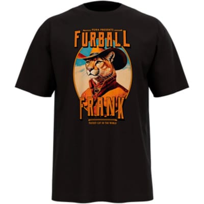 Puma T-shirt - GRAPHIC Cat Cowboy Relaxed Tee - S tot XXL - voor Mannen - zwart