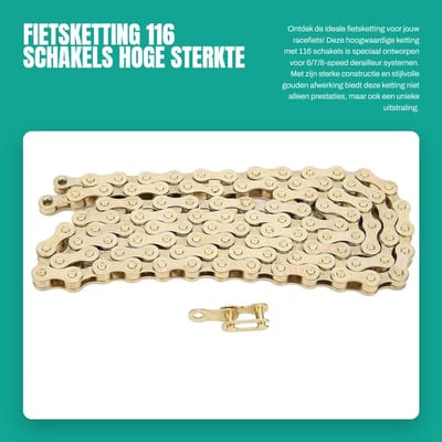 Dailygoods- Fietsketting 116 schakels - 6/7/8 Speed - Hoge sterkte - Snelle installatie - Universele vervanging - Geschikt voor racefiets - Fiets Ketting