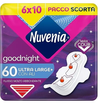 Ultra Night Maandverband met Vleugels - 60 Inzetstukken, 6 Verpakkingen met 10 Stuks