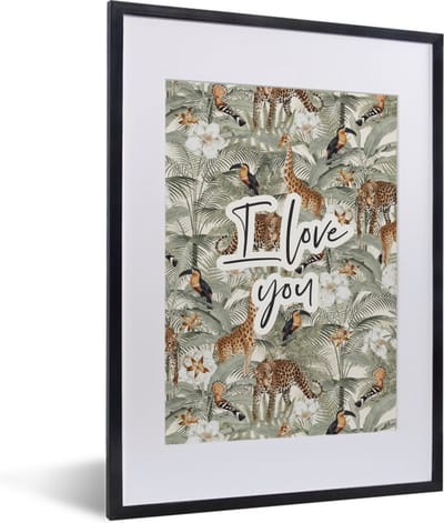 Fotolijst incl. Poster - Liefde - Quotes - Koppel - I love you - Spreuken - 30x40 cm - Posterlijst