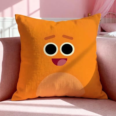 Cartoon T-The Bumble Nums Kussensloop Ademend Linnen Kussensloop Zomer Geurloos Eco-Vriendelijk Onzichtbare Rits Wasbaar 40x40cm