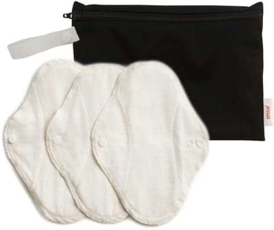 ImseVimse wasbare inlegkruisjes met wetbag - wit - 3 stuks