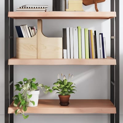 vidaXL - Wandschap - 80x50x(2-6) - cm - behandeld - massief - eikenhout - lichtbruin