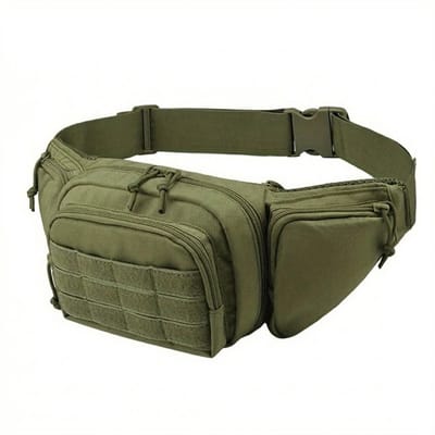 Groene heuptas heren outdoor tactische EDC pouch verstelbare taille tas met meerdere vakken ritssluiting wandelen jagen festival reis utility bag compacte opberg tas tactical stijl