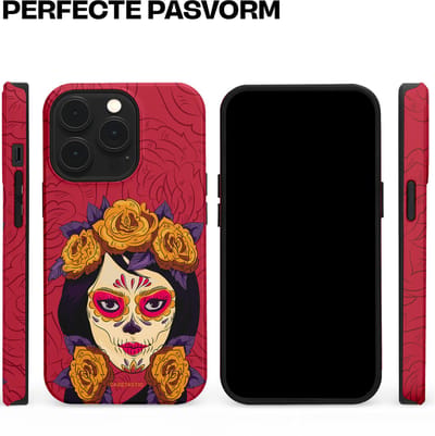 Casetastic hoesje geschikt voor Apple iPhone 13 Pro - MagSafe - Dubbellaagse bescherming - Middernachtmasker - Fashion Case - Bordeaux Bruin Zwart