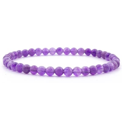 Bixorp Gems Amethist Edelsteen Armband 4mm - Edelstenen Kralenarmband - Spiritueel Cadeau - 20cm