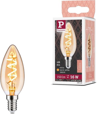 Paulmann 28748 LED Filament Kaars Vintage 4W Gloeilamp Goud 2500K Goudkleurig Licht E14