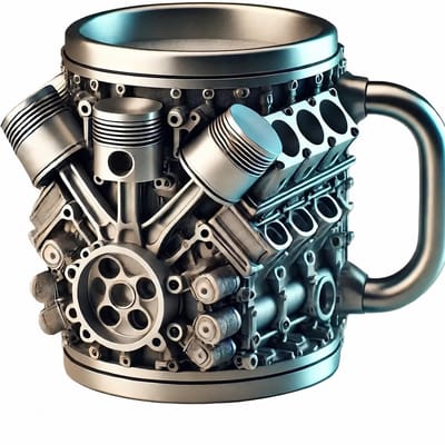 VHV - Mok - Koffiemok - motormok - Auto mok - RVS - Roestvrij staal - Cadeau voor mannen - Voor autoliefhebbers - 450 ml - Zilver