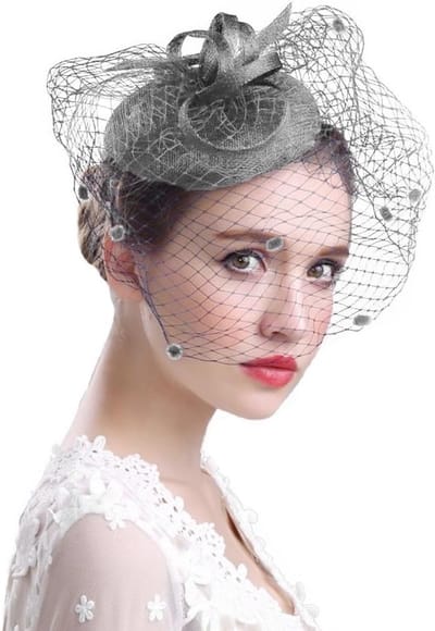 Fascinerende Hoed met Voile voor Cocktail- en Theepartijen, Bruiloften en Kerken - Haaraccessoire voor Dames en Meisjes met Elegante Haarclip en Hoofdband
