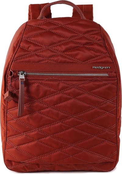Hedgren Vrije tijd rugzak Rugzak Inner City Vogue Backpack Large RFID New Quilt Brandy Brown Donkerrood