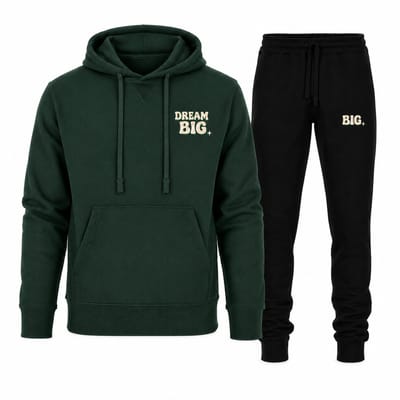 Trainingspak Heren – Hoodie Heren – Sportbroek Heren – Dream Big – Donkergroen - XL