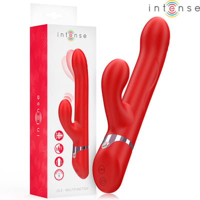 INTENSE - LELE MULTIFUNCTIONELE VIBRATOR MET ROTATIE, OSCILLATIE EN STIMULATIE ROOD | VIBRATOR | VIBRATOR VOOR VROUWEN | SEKSSPEELTJES VOOR VROUWEN | SEX TOYS VOOR VROUWEN