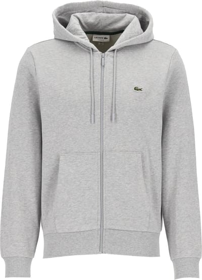 Lacoste heren hoodie sweatsvest - lichtgrijs melange
