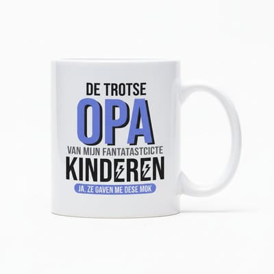 De Trotse Opa Tekst Mok 330 ml – Grappige en Liefdevolle Koffiemok Cadeau van de Kleinkinderen