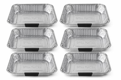 Aluminium BBQ Bereidingsbakjes 32 x 26 x 6 cm – Set van 6 Grill- en Ovenschalen