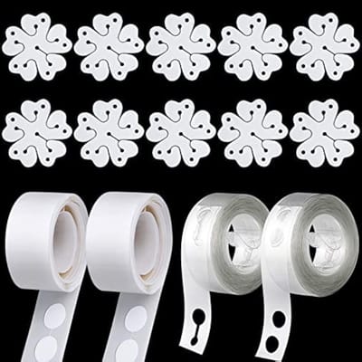 Ballon Garland Set met Stripes en Dots, 40m Ballonlint, 10 Ballonbloem Clips, Perfect voor Bruiloft en Verjaardagsfeest