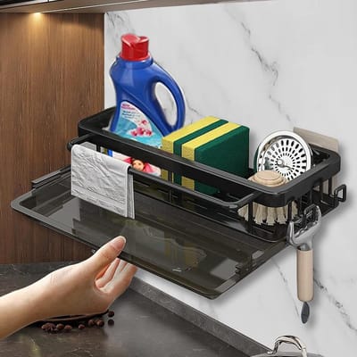 Sponshouder voor keuken - keukenafvoerrek - afvoerpan - werkbladhouder - badkamerorganizer sponshouder gootsteen magnetische
