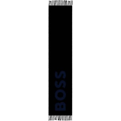 BOSS sjaal Rikard Knitted Scarf 35X180 Black zwart