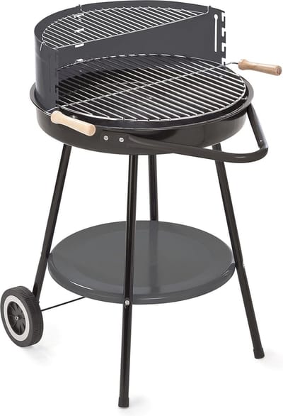 Ronde houtskoolbarbecue, zwart