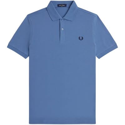 Blauw poloshirt Fred Perry normale fit 2-knoops katoen pique